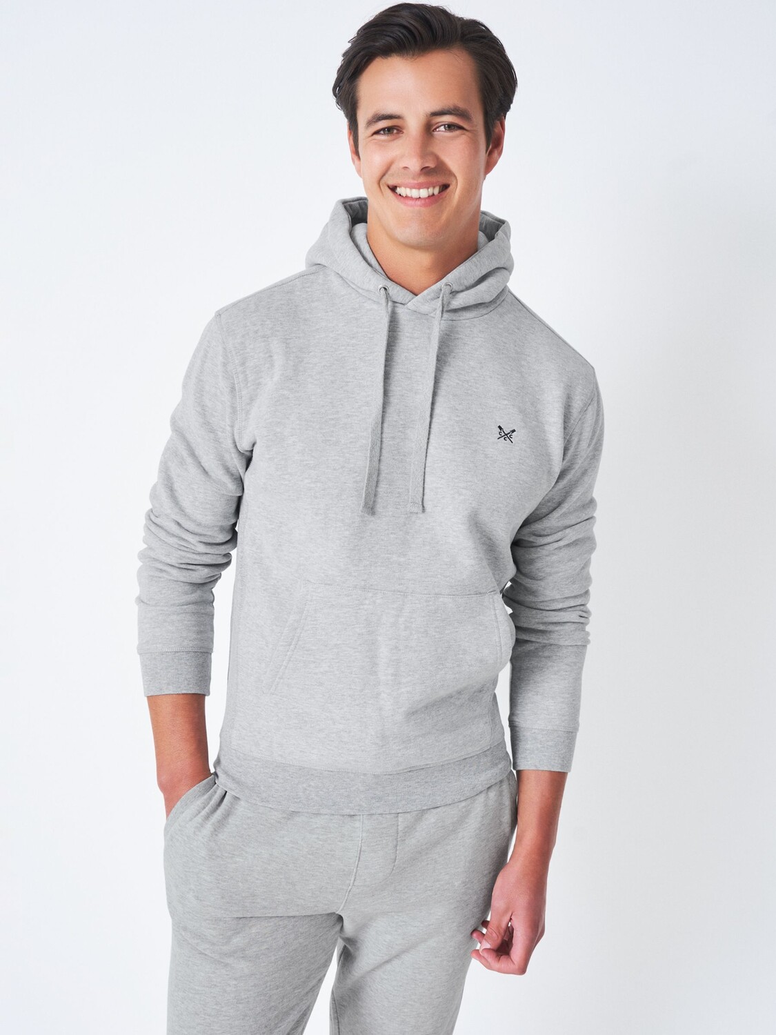 

Толстовка Crossed Oars из хлопковой смеси Crew Clothing, средне-серый