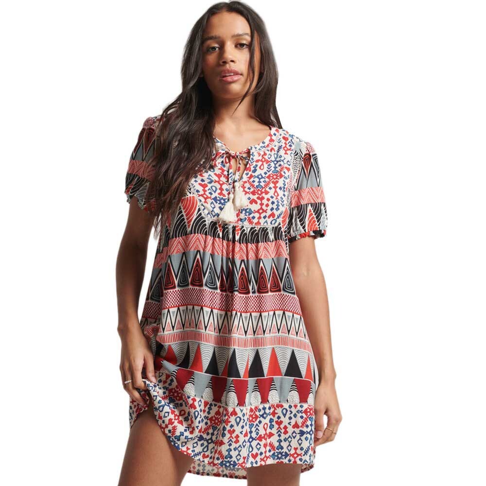

Платье Superdry Vintage Notch Neck, разноцветный