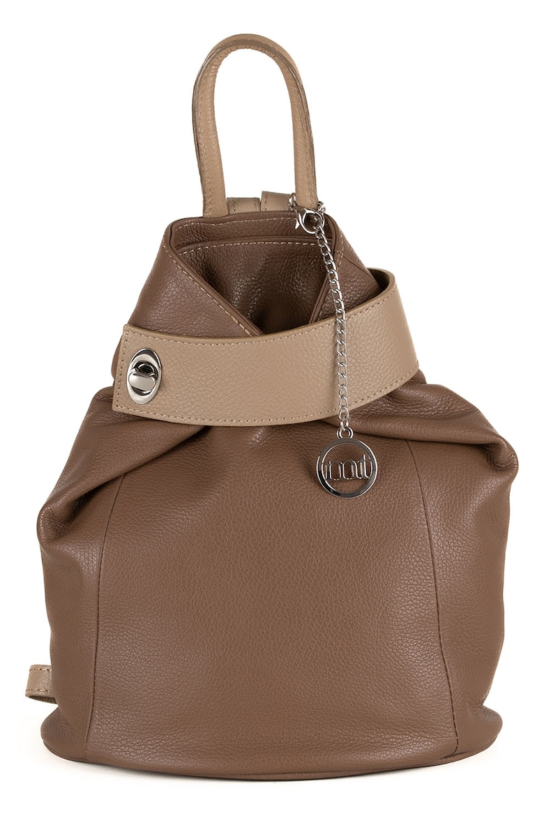 Кожаный рюкзак Sirietto с логотипом Mia Tomazzi, коричневый