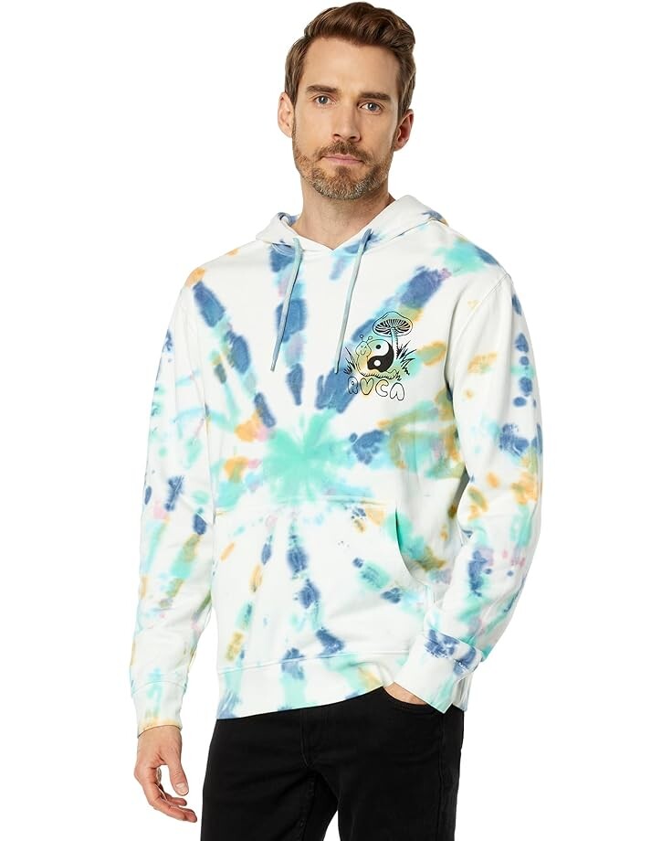 Худи RVCA Trippy Snail Pullover, белый худи rvca trippy snail pullover hoodie цвет white tie dye