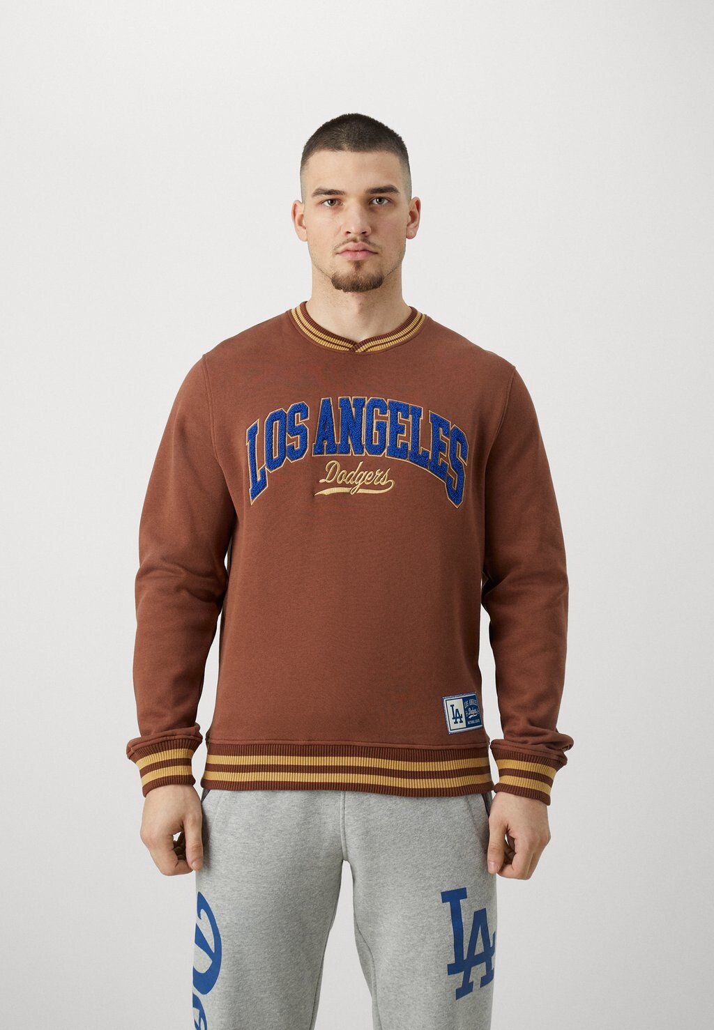 

Толстовка Mlb Los Angeles Dodgers Letterman Classic Crewneck New Era, цвет tiramisu