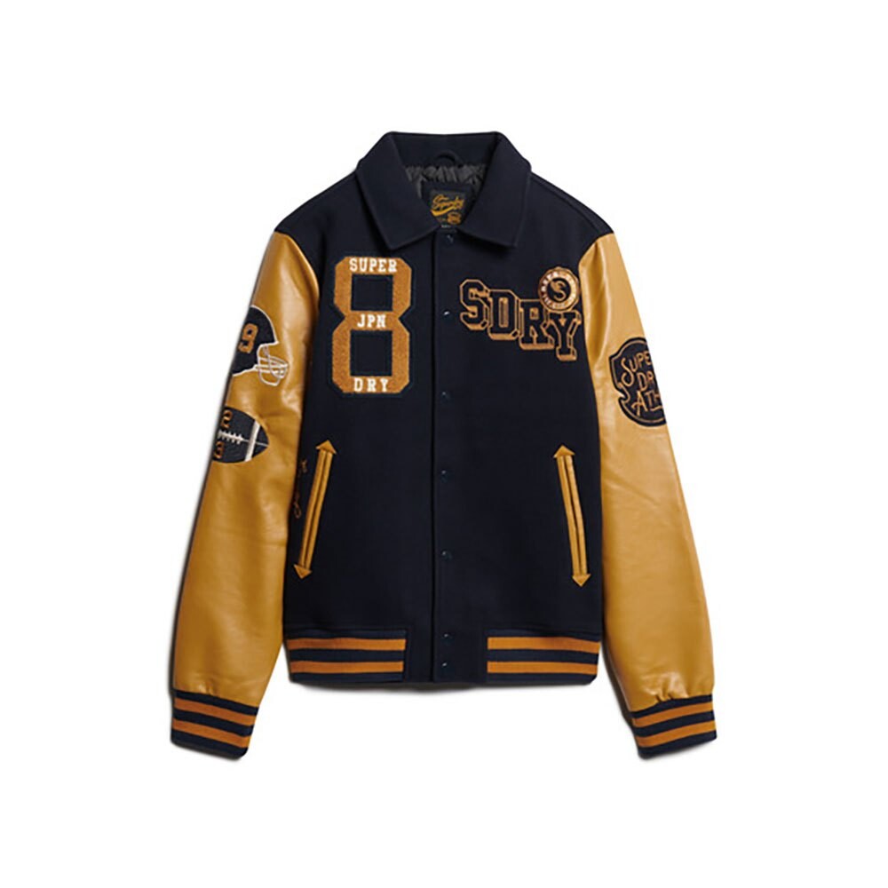 

Куртка Superdry Collared Patched Bomber, синий