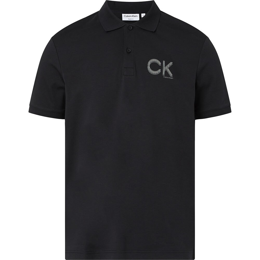 

Поло с коротким рукавом Calvin Klein Striped Chest Logo, черный