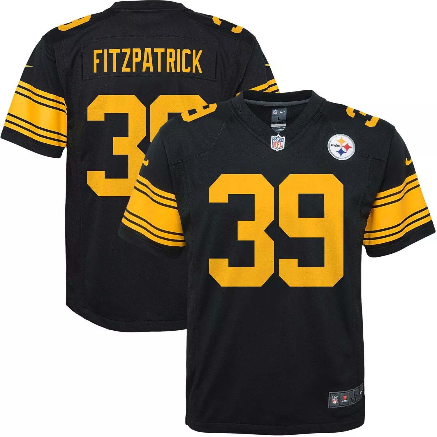 

Молодежная футболка Nike Minkah Fitzpatrick Black Pittsburgh Steelers Color Rush Game Джерси Nike