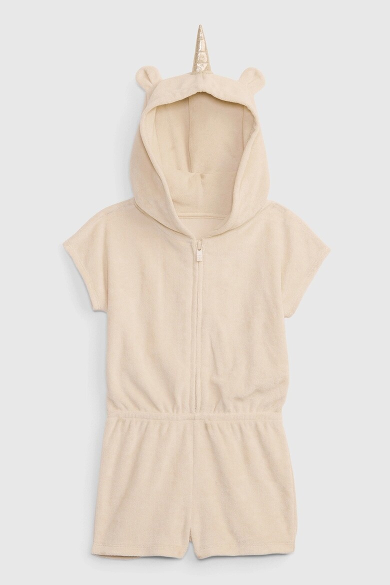 

Короткий комбинезон с капюшоном и узором единорога Gap, бежевый