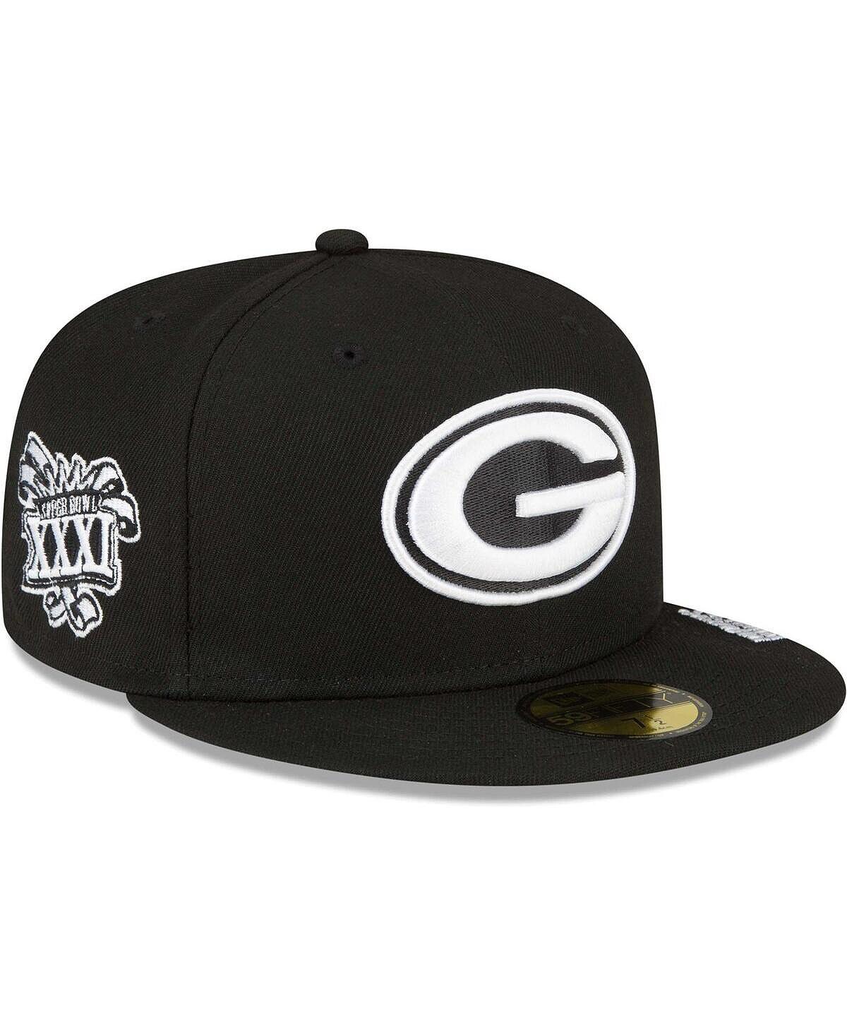 

Мужская черная кепка Green Bay Packers Super Bowl XXXI с боковой нашивкой 59FIFTY New Era