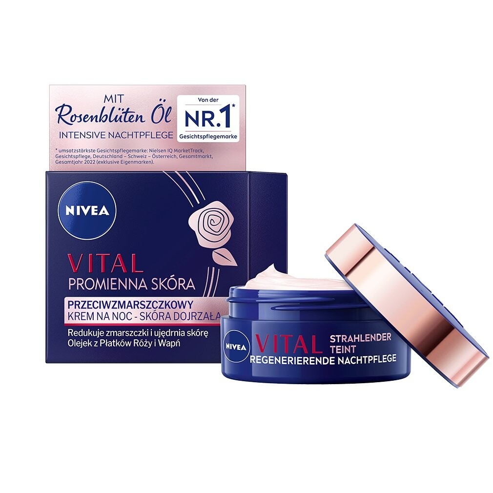 

Nivea, Vital Radiant Skin, ночной крем против морщин, 50 мл