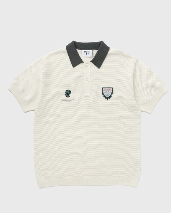 

Поло Bstn Brand Team Knitted Polo, цвет off-white / green