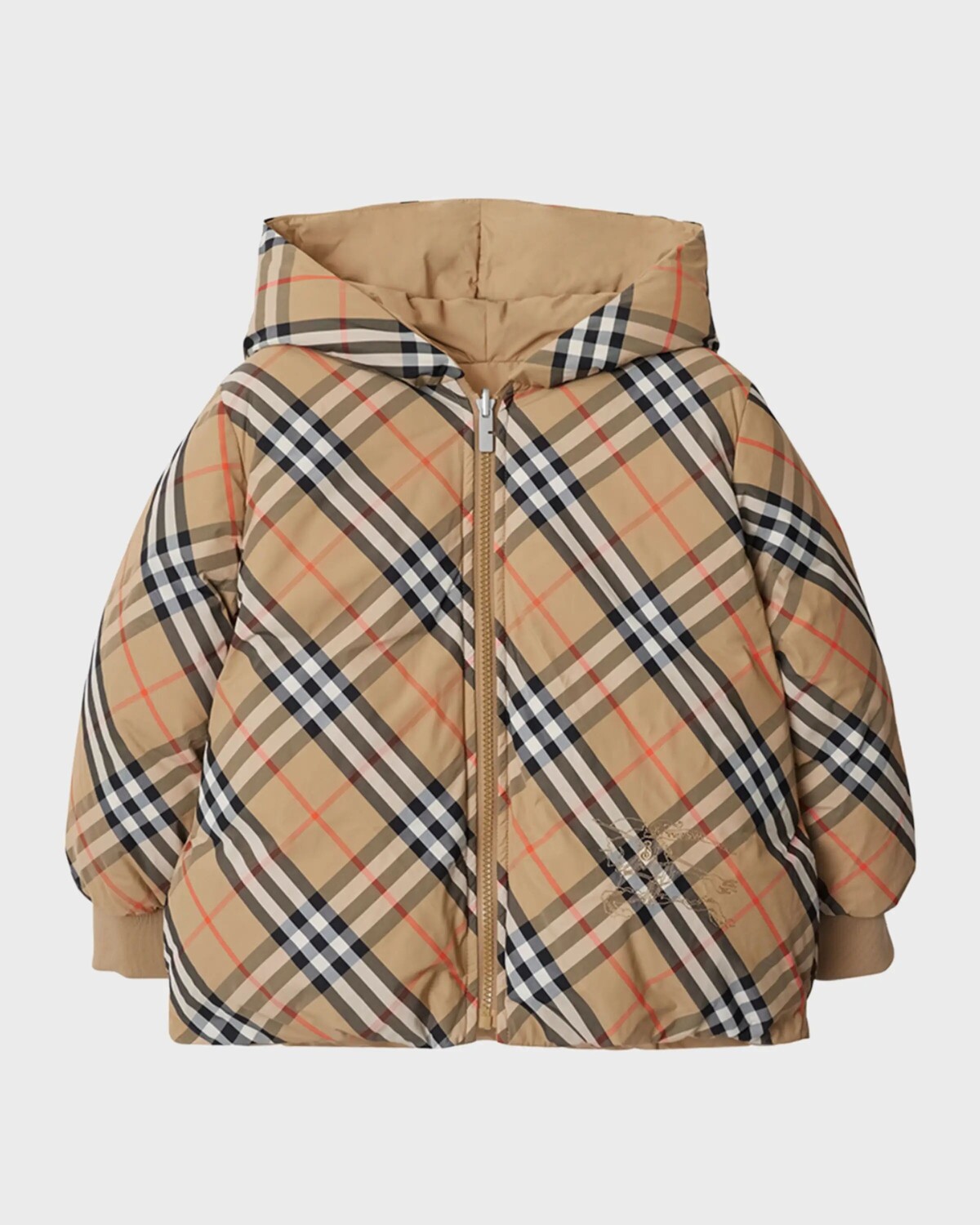 

Детская двусторонняя куртка в клетку, размер 3–14 Burberry, цвет Sand Check