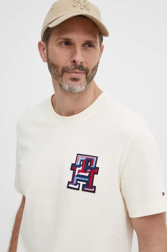 

Хлопковая футболка Tommy Hilfiger, бежевый