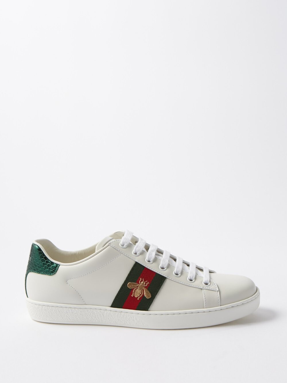 

Кожаные кроссовки ace web с полосками Gucci, белый