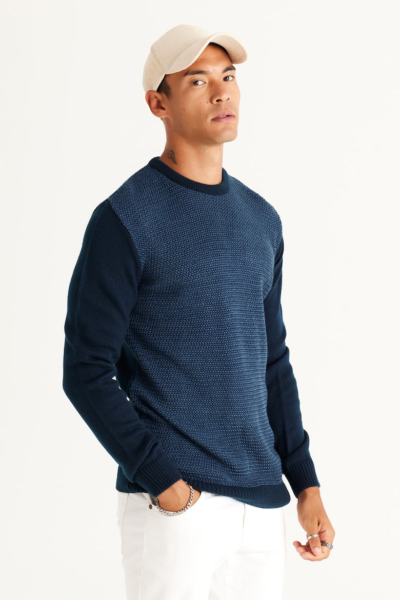 Свитер с овальным вырезом Ac&Co, синий свитер с овальным вырезом ac