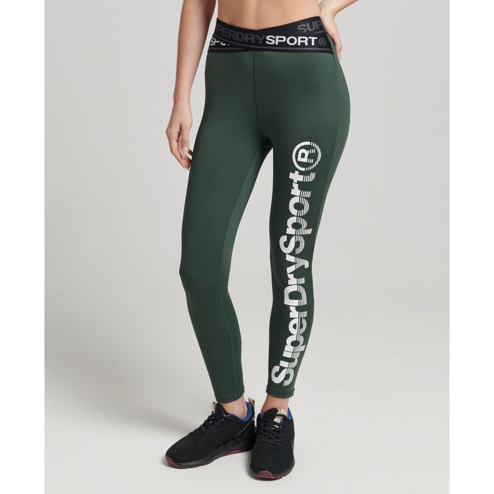 

Леггинсы Superdry Training Cross 7/8, зеленый