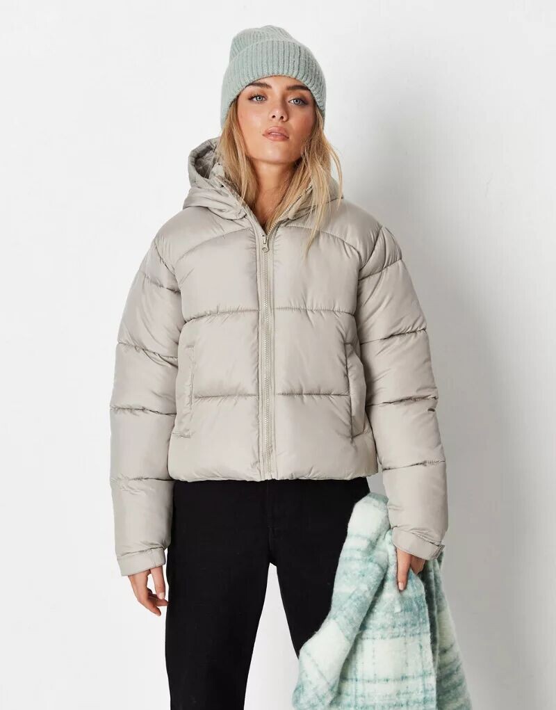 

Стеганая стеганая куртка шалфейного цвета Missguided