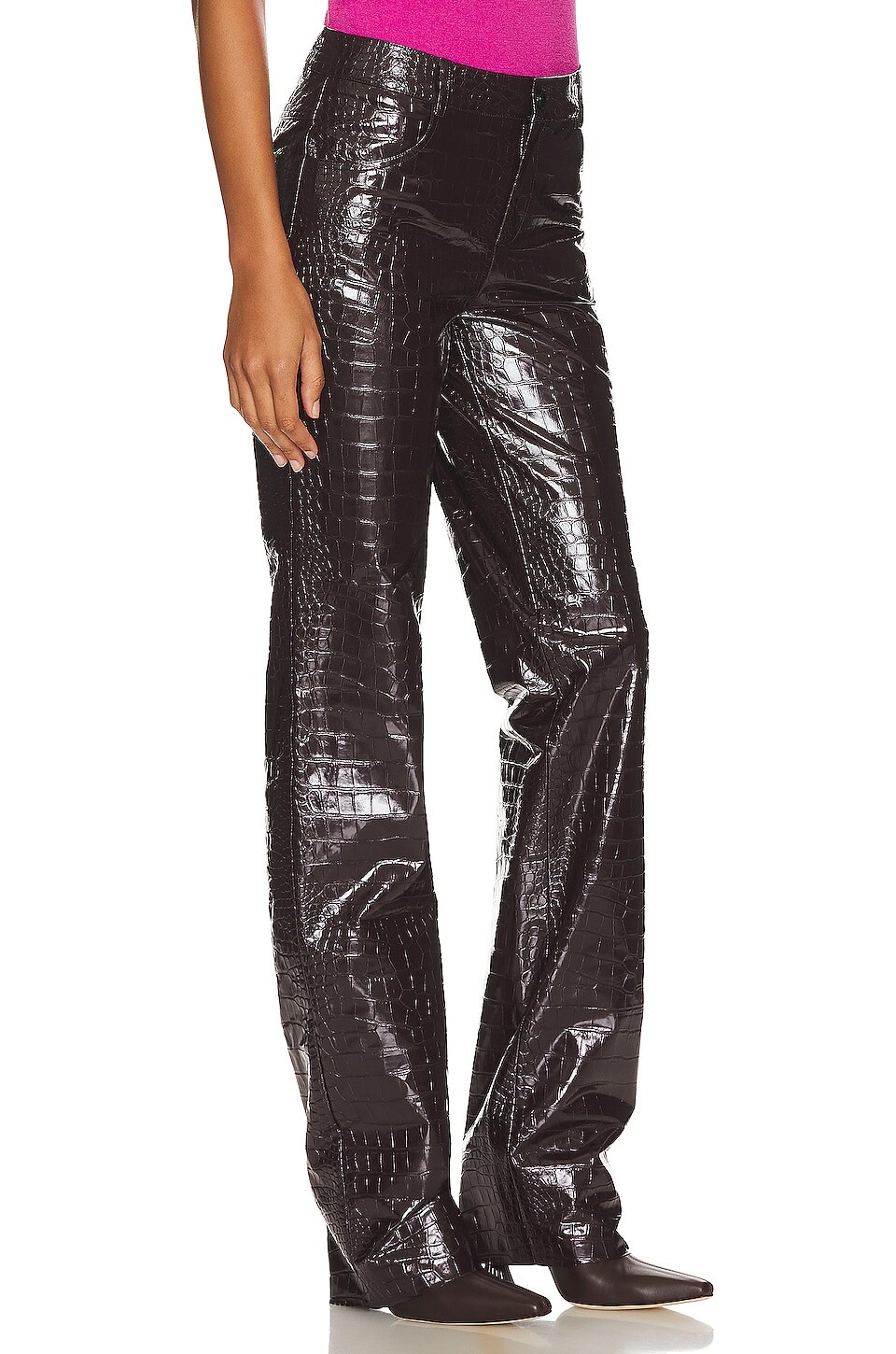 

Брюки CULTNAKED Croc Boy Faux Leather Trousers, цвет Burgundy