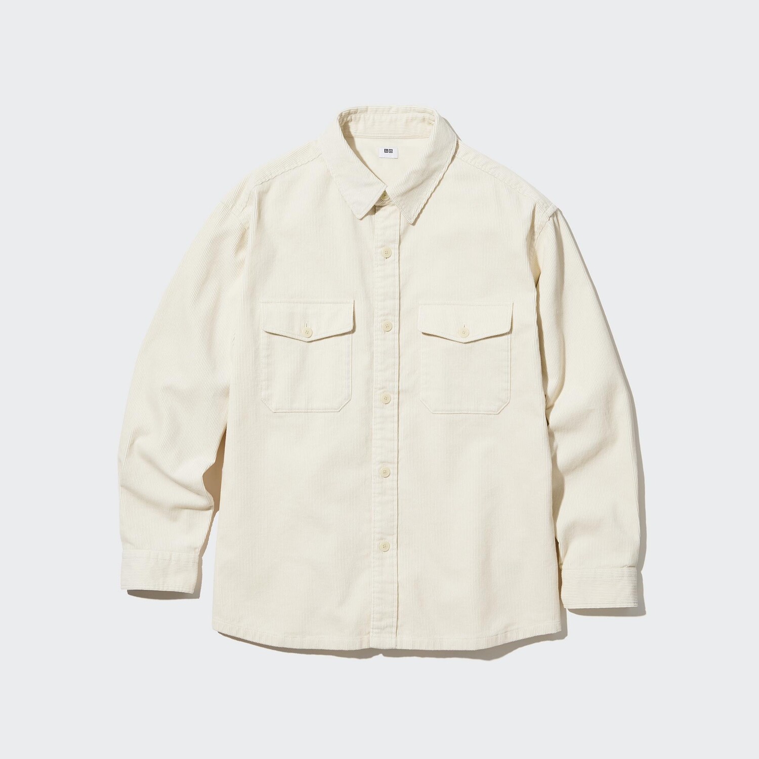 

Вельветовая рубашка UNIQLO, белая кость