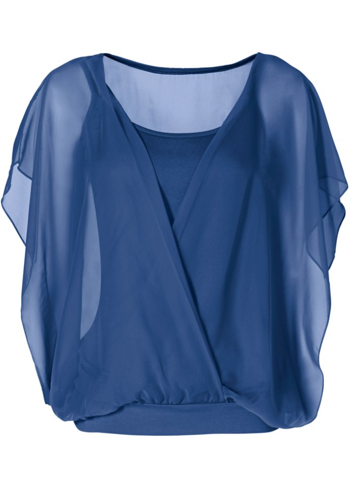 цена Рубашка-блузка Bodyflirt, синий