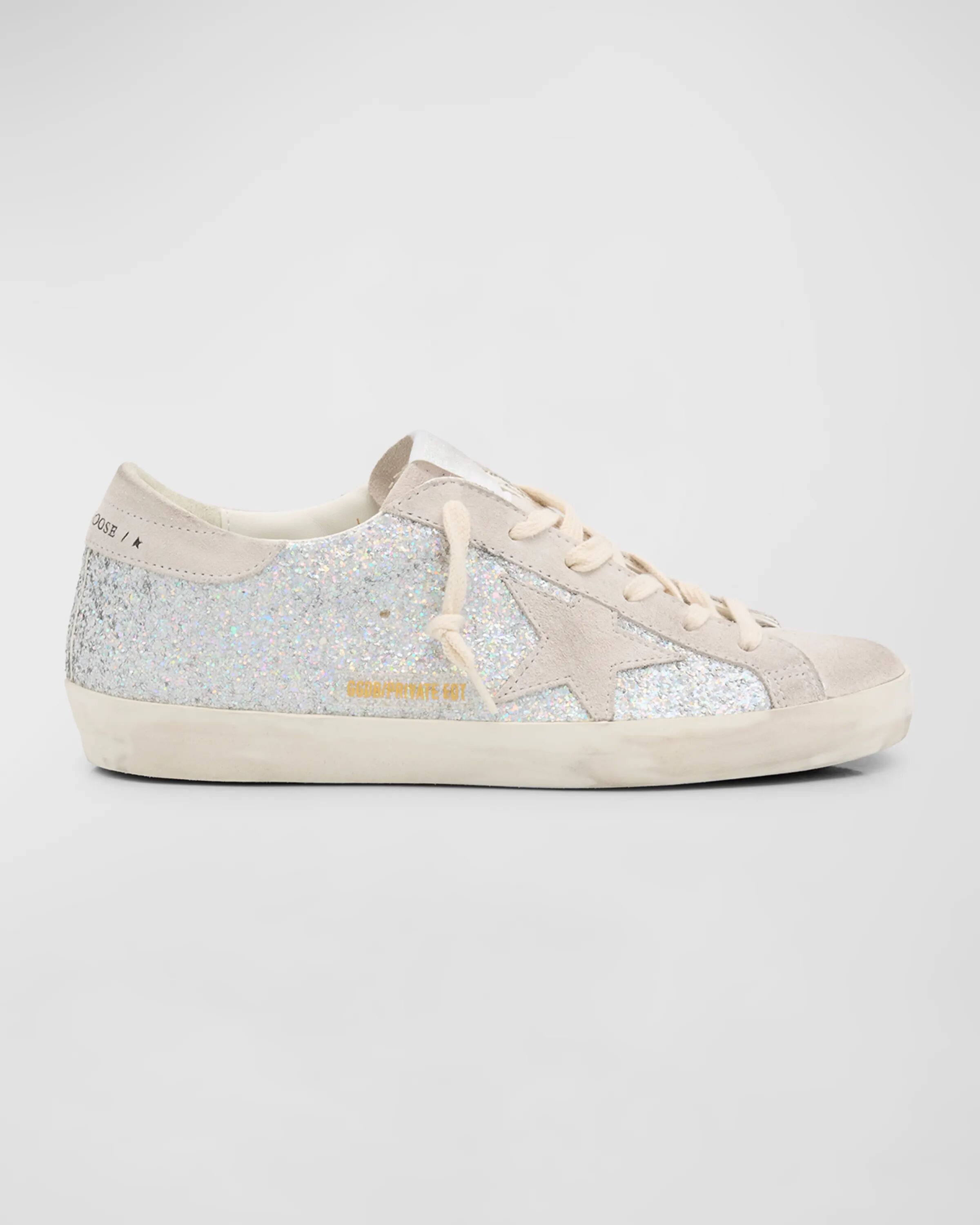 

Кожаные низкие кеды с блестками Super Star Golden Goose, цвет Multicolorlight Grey