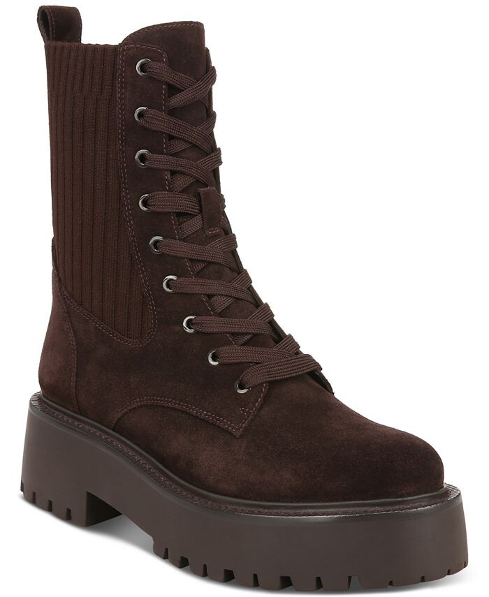 

Женские трикотажные армейские ботинки Evina на шнуровке Sam Edelman, цвет Chocolate Brown