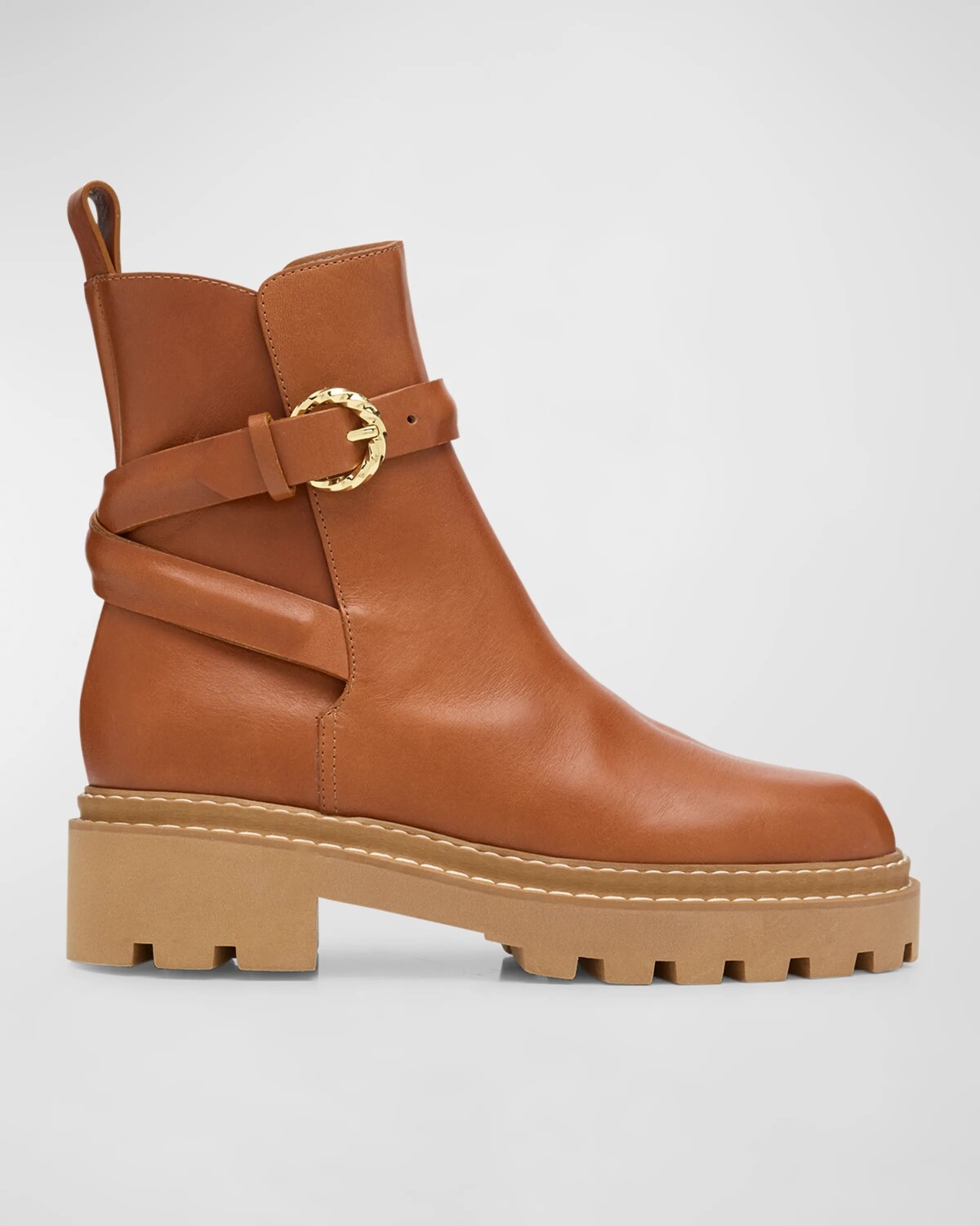 

Кожаные ботинки Lennon с пряжкой и подошвой Ulla Johnson, цвет Lightpastel Brown