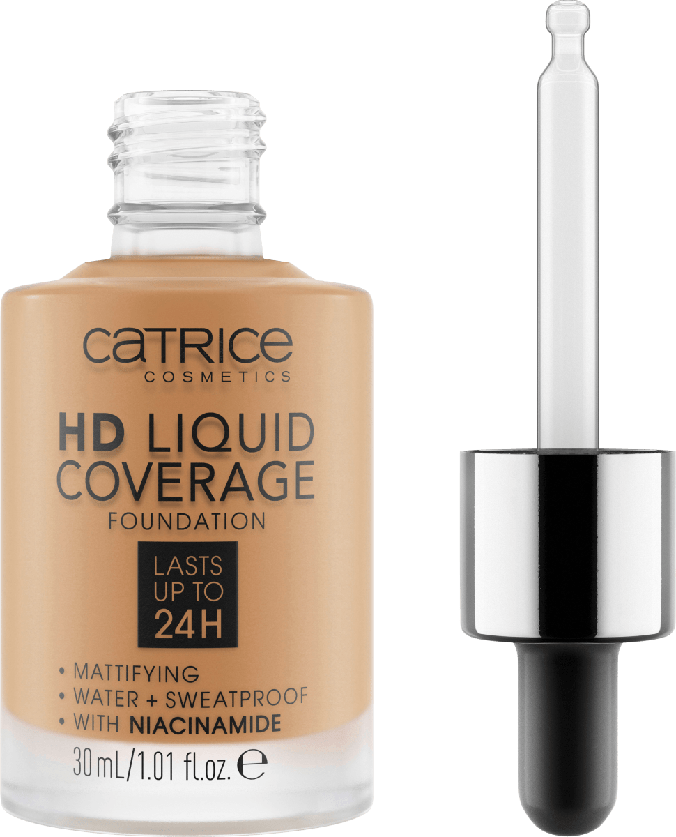 Тональная основа Liquid HD Coverage Water 048 Desert Beige 30 мл Catrice тональная основа для лица catrice hd liquid coverage 30 мл