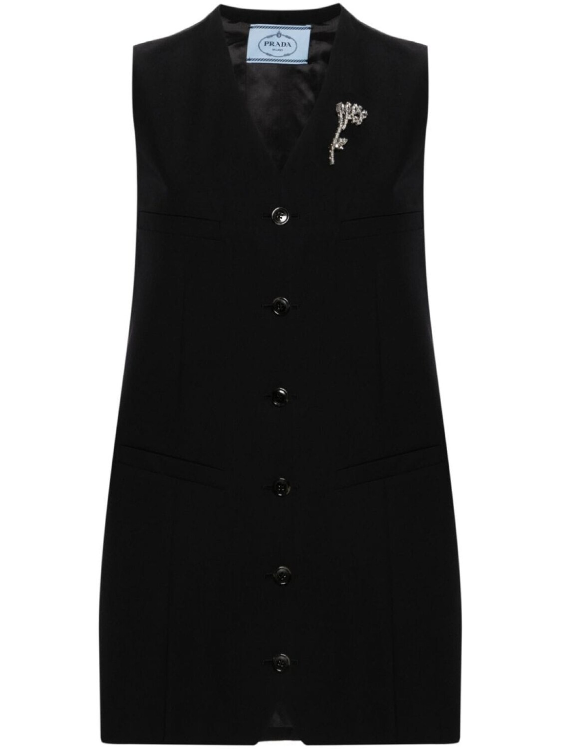 

Prada платье мини с брошью, черный