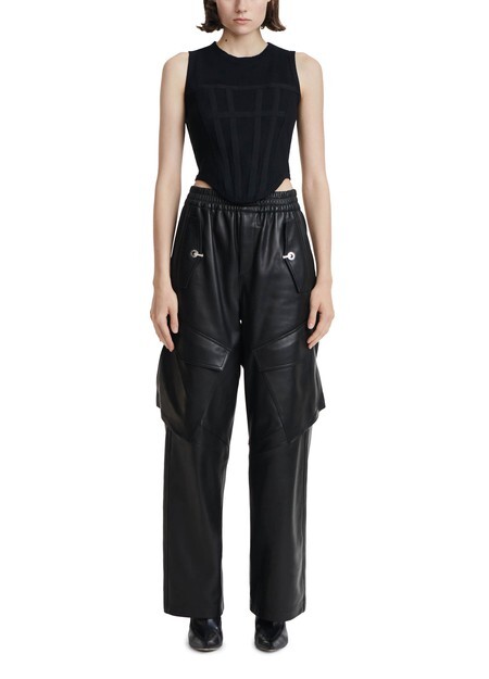 

Майка с корсетом в рубчик Dion Lee, черный