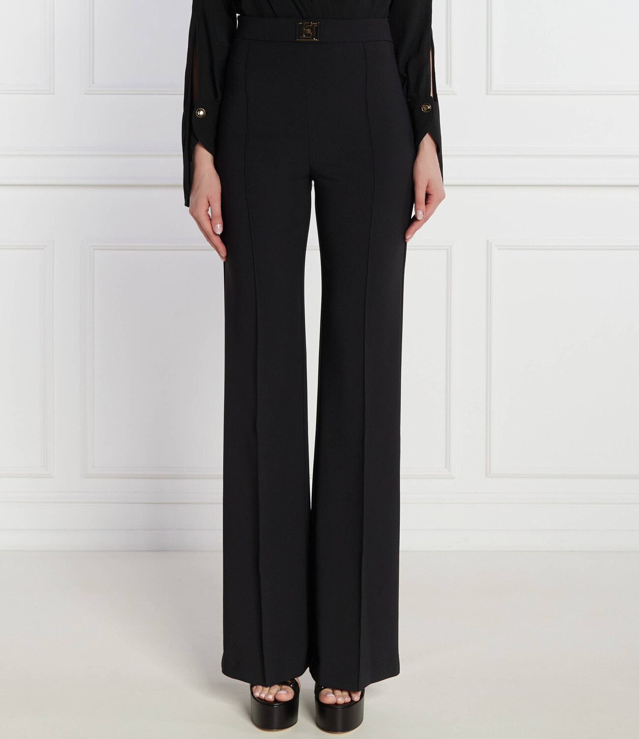 

Брюки Elisabetta Franchi flare fit, черный