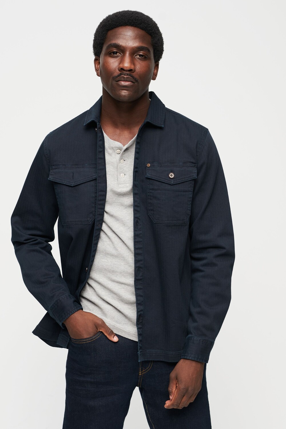 

Стеганая рубашка купца Superdry, синий