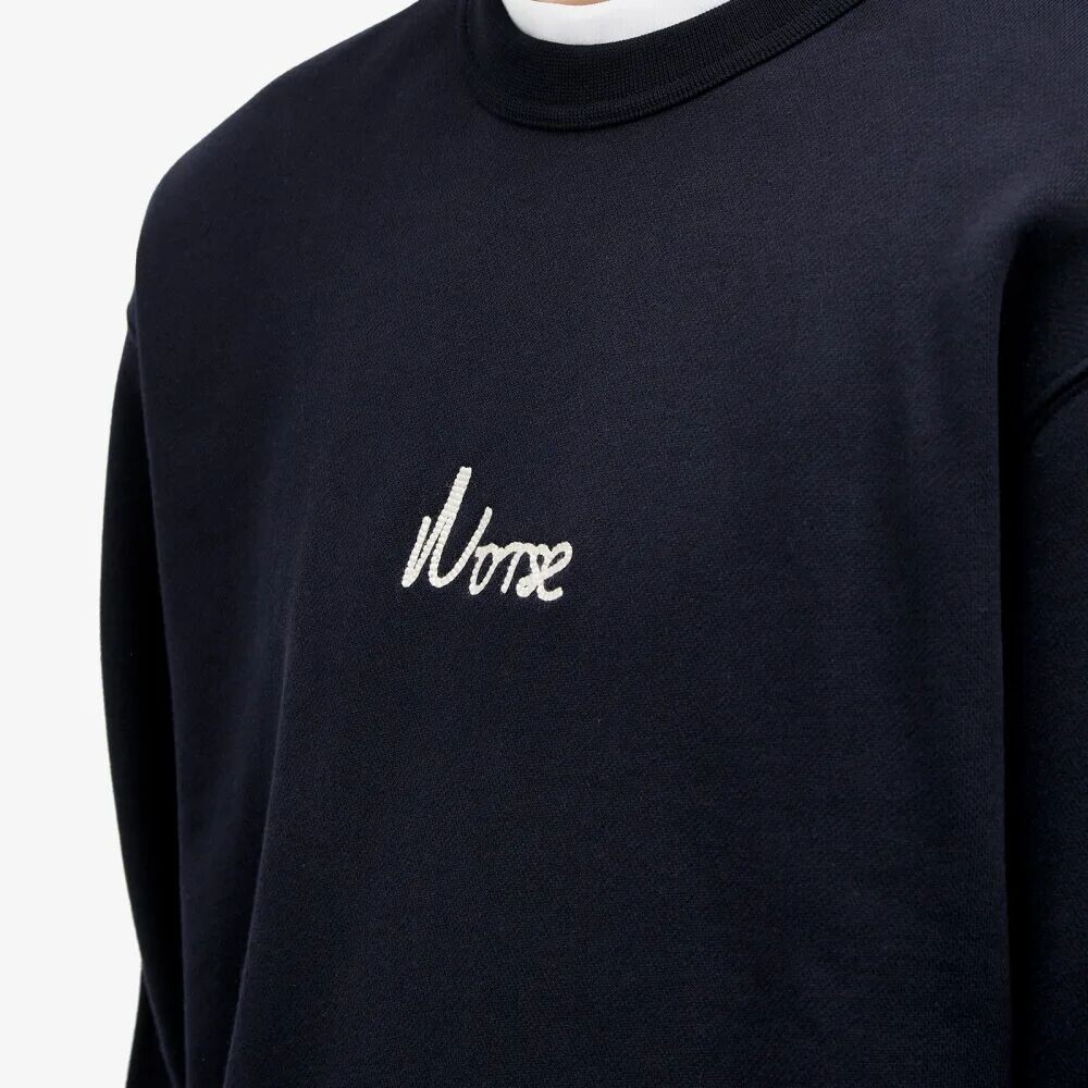 

Norse Projects Толстовка с круглым вырезом и логотипом Arne Chain Stitch, синий