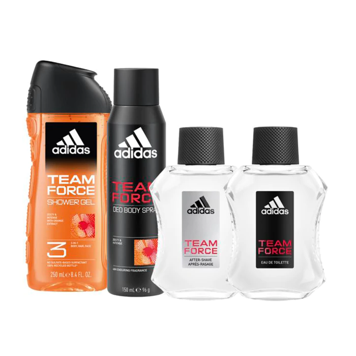 adidas подарочный набор fruity rhythm Мужская туалетная вода Team Force Eau de Toilette set de regalo Adidas, Set 4 productos