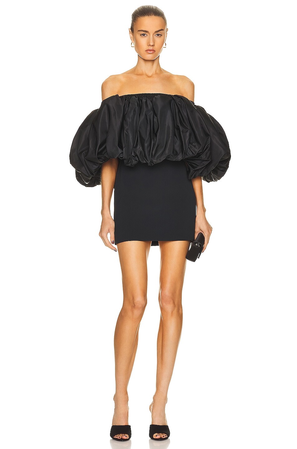 

Платье мини David Koma Overlayer, черный