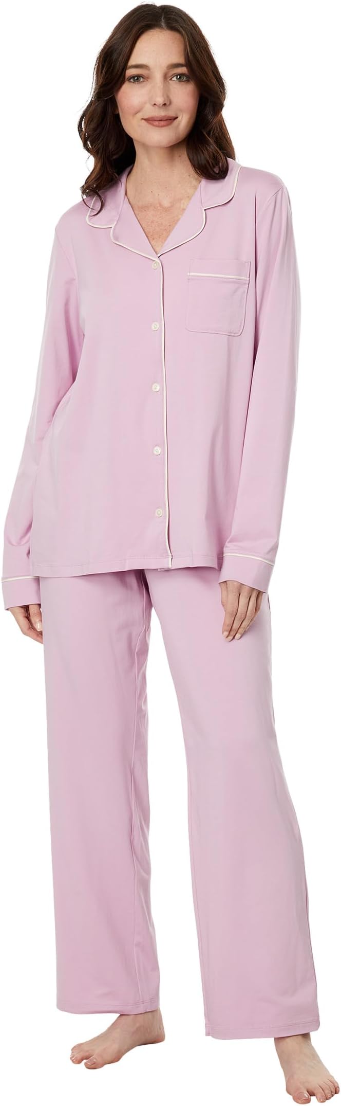 цена Супермягкий пижамный комплект без усадки на пуговицах спереди L.L.Bean, цвет Pale Mauve