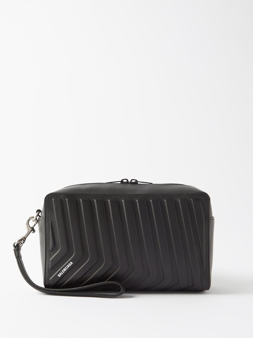 

Клатч из кожи с тиснением автомобиля Balenciaga, черный