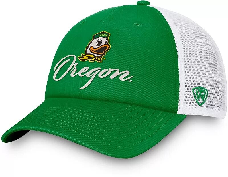 

Зеленая женская кепка дальнобойщика с подвесками Top of the World Oregon Ducks
