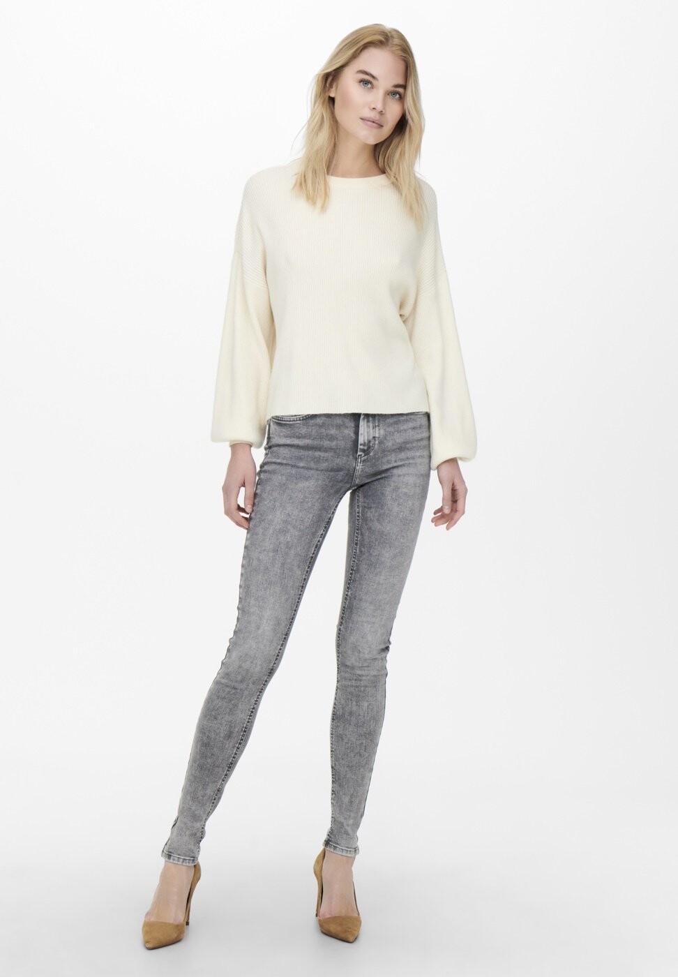 

Джинсы Skinny Fit ONLY Onlblush Life, светло-серый деним