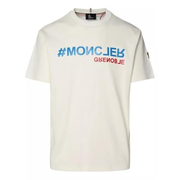 

Футболка ivory cotton t-shirt neutrals Moncler, бежевый