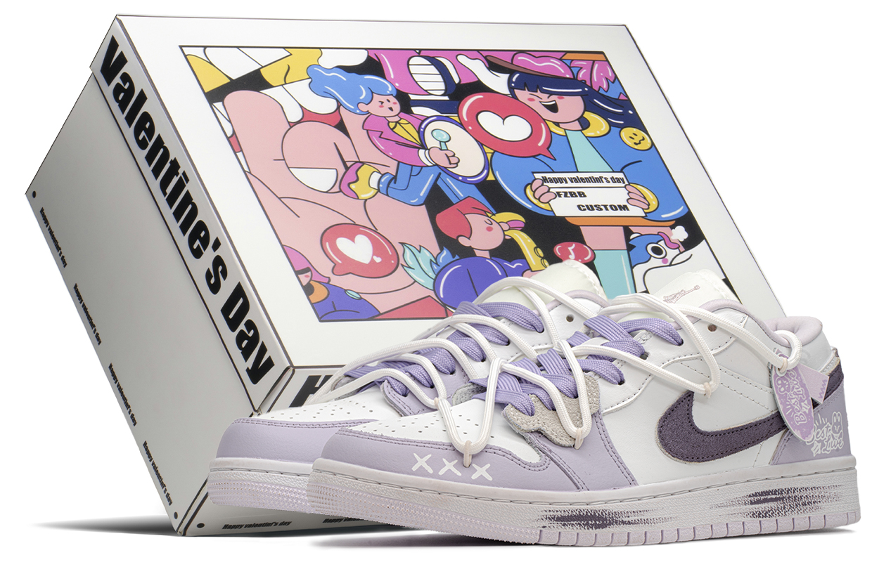 

Кроссовки Air Jordan 1 Vintage Basketball Shoes Women's Low-top White/purple, сиреневый/фиолетовый/белый