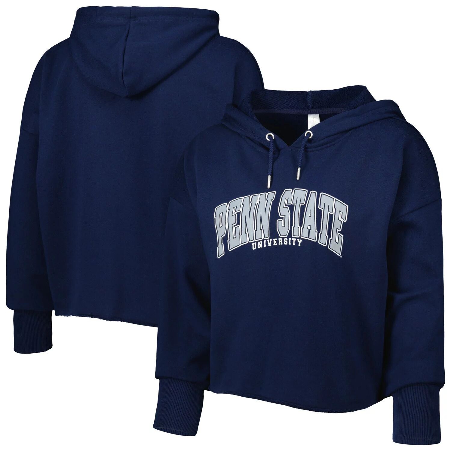 

Женский укороченный пуловер с капюшоном ZooZatz темно-синего цвета Penn State Nittany Lions Core University из французской махровой ткани, Синий
