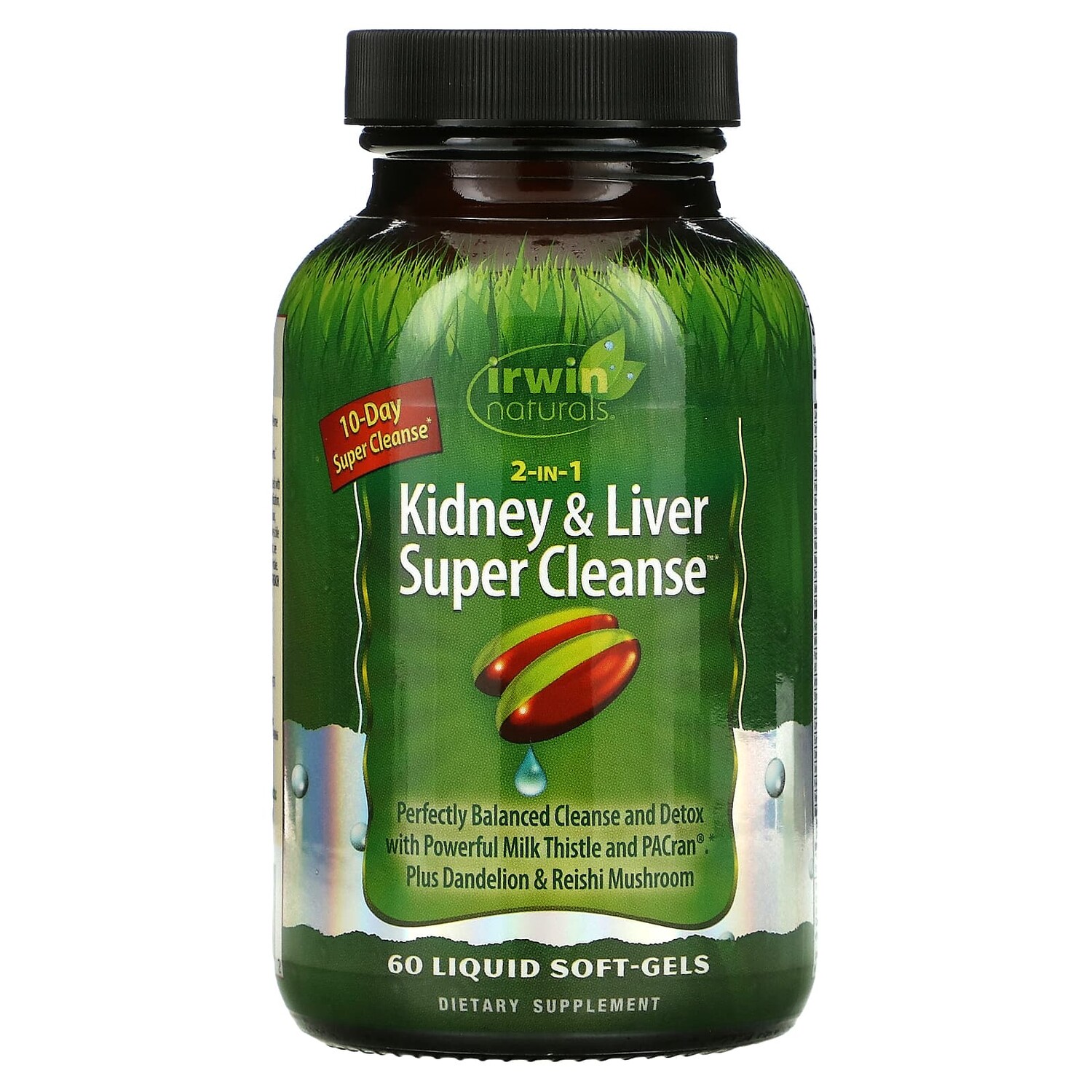 

2 in 1 Kidney & Liver Super Cleanse, 60 желатиновых капсул, Irwin Naturals