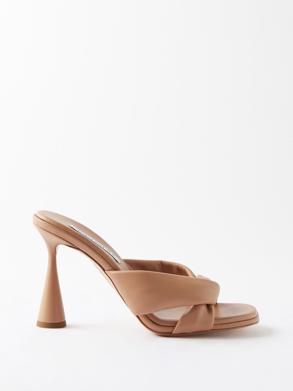 

Кожаные сандалии amore 95 Aquazzura, бежевый