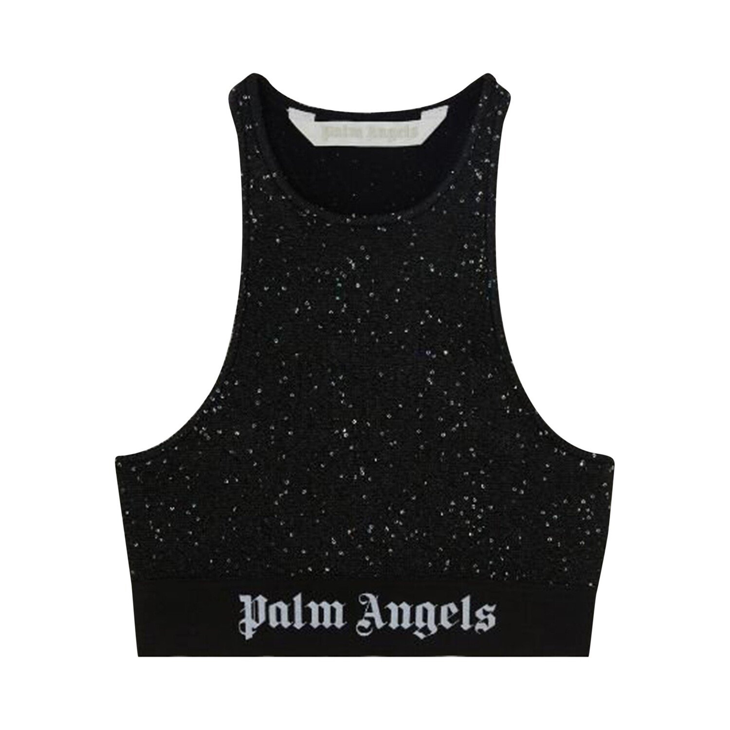

Вязаный топ с логотипом Palm Angels Soiree, цвет Черный/Белый