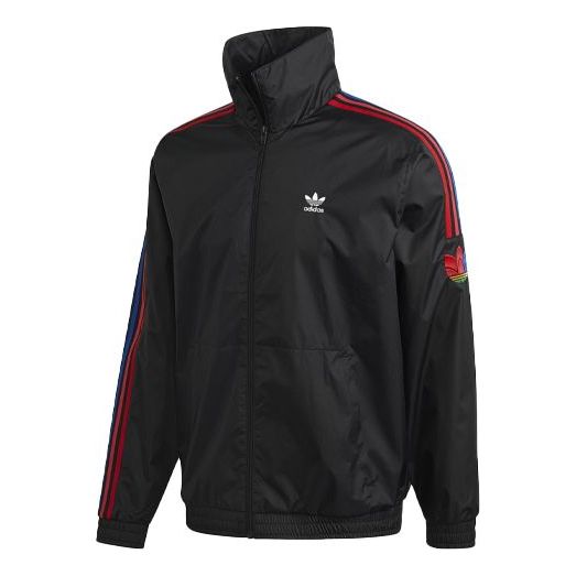 цена Куртка adidas originals Contrasting Colors Logo Printing Side Stripe Sports Jacket Black, черный