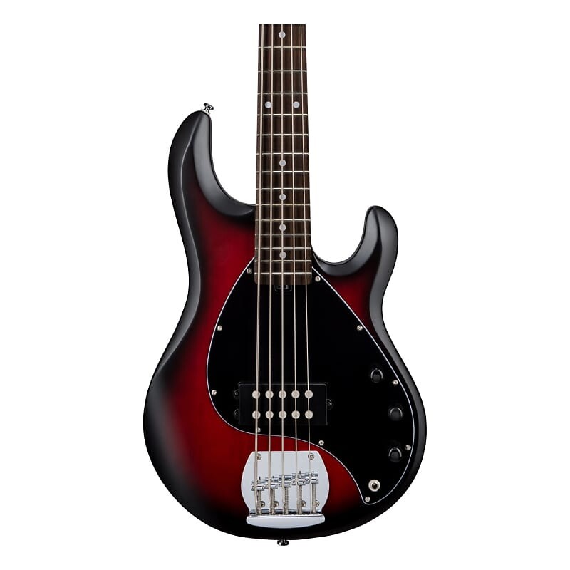 

Басс гитара Sterling by Music Man Ray5 Stingray 5 String Bass, Ruby Red Burst Satin