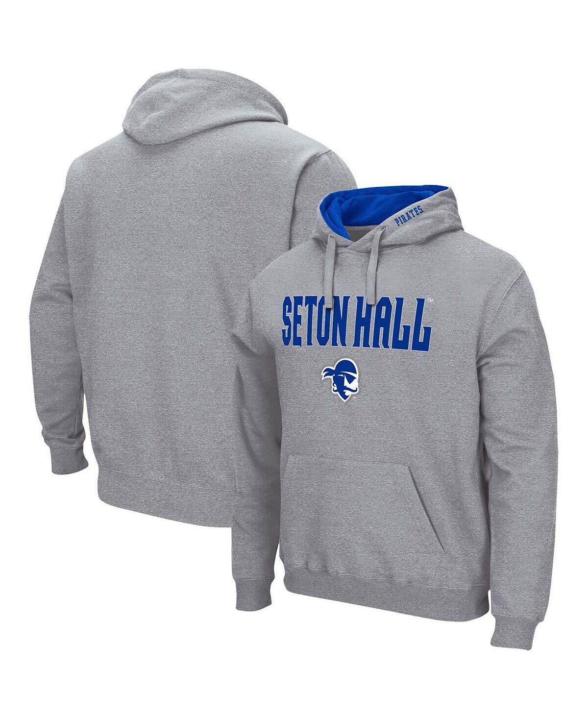 

Мужской серый пуловер с капюшоном Seton Hall Pirates Arch Logo 3.0 Colosseum