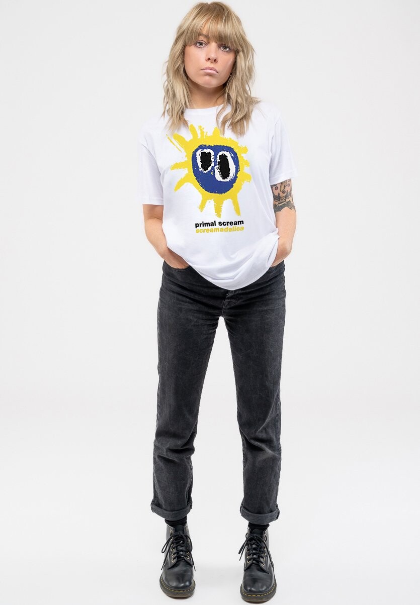 

Футболка с принтом PRIMAL SCREAMADELICA BOYFRIEND FIT Paradiso Clothing, белый