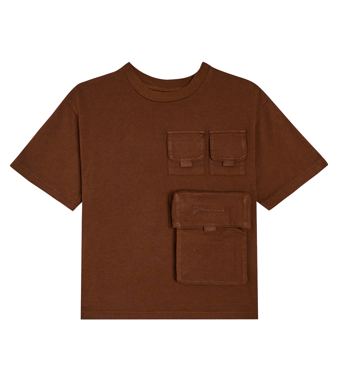 Футболка le bolso, хлопковая футболка карго Jacquemus Enfant, коричневый