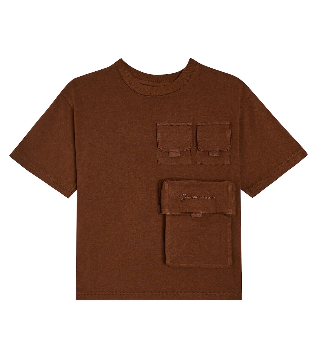 

Футболка le bolso, хлопковая футболка карго Jacquemus Enfant, коричневый