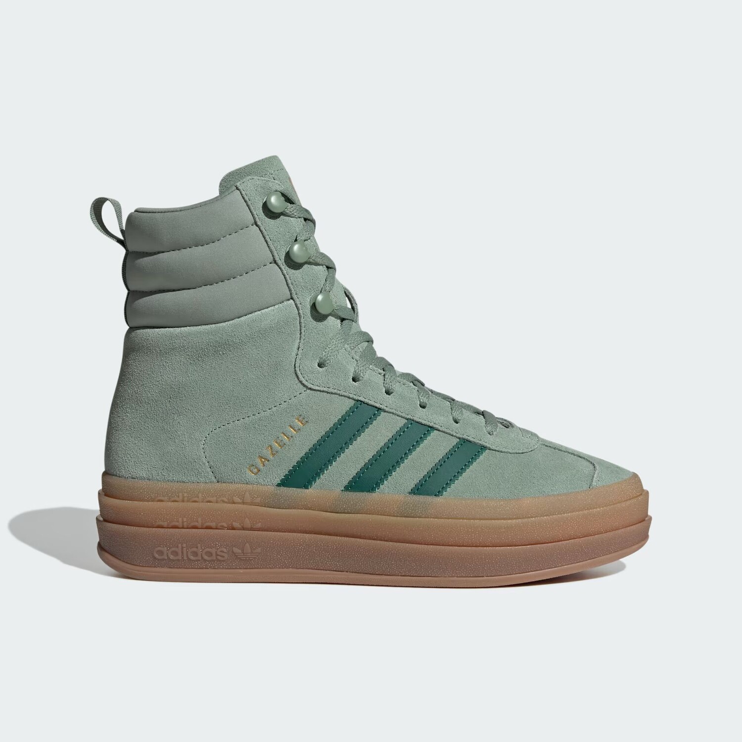 

Кроссовки Gazelle Adidas, цвет Silver Green/Collegiate Green/Gold Metallic