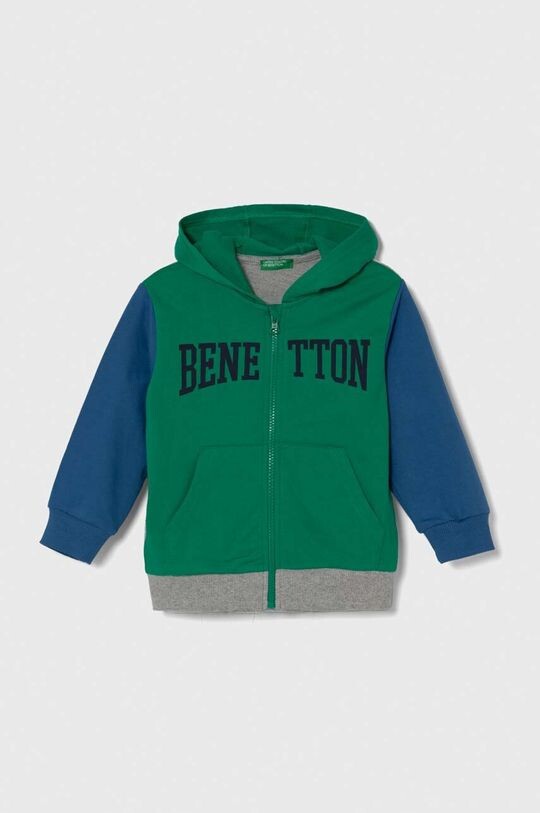 

Детская хлопковая толстовка United Colors of Benetton, зеленый